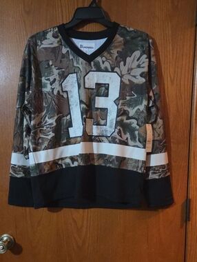 No Boundaries Camo Pullover with White '13'